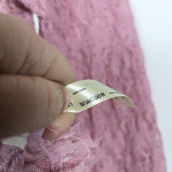 NWT Free People One Madison Pink Nectar Lace Long Sleeve Top Size S - Picture 7 of 8